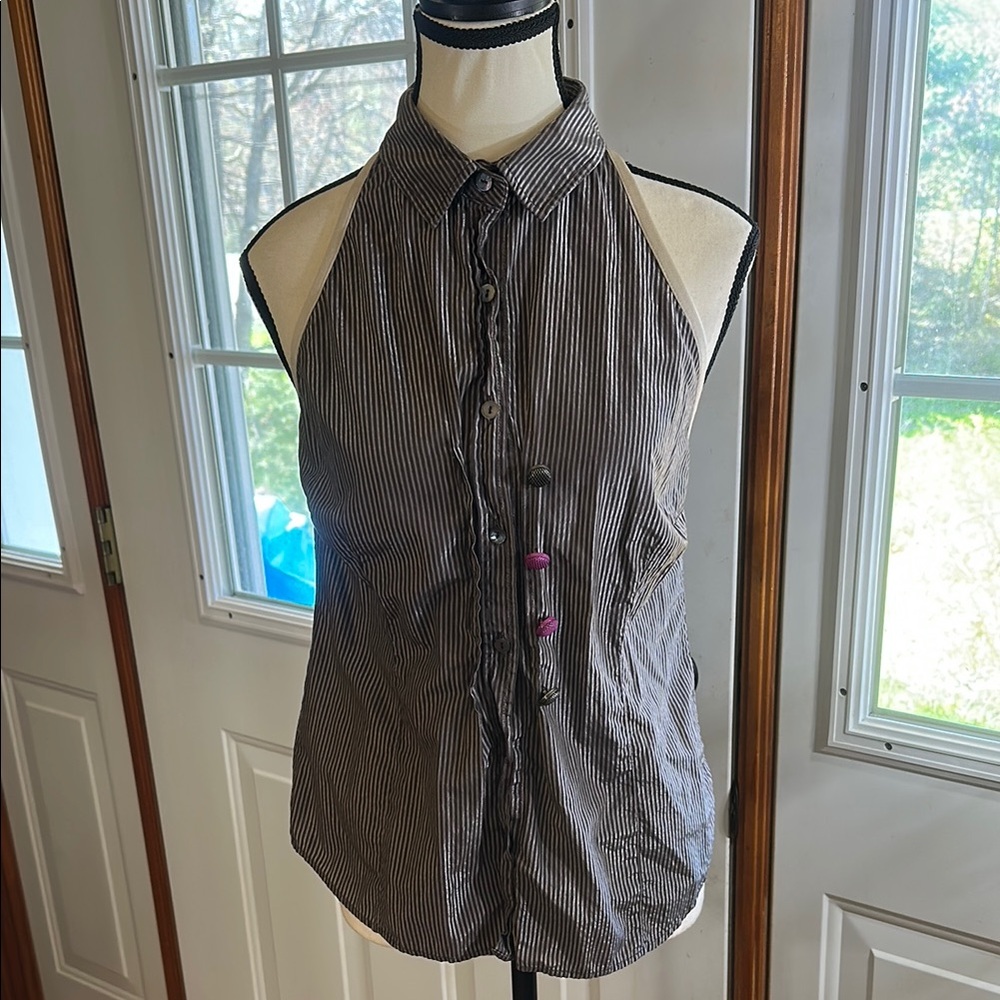 Hugo Boss Striped Halter Neck Blouse